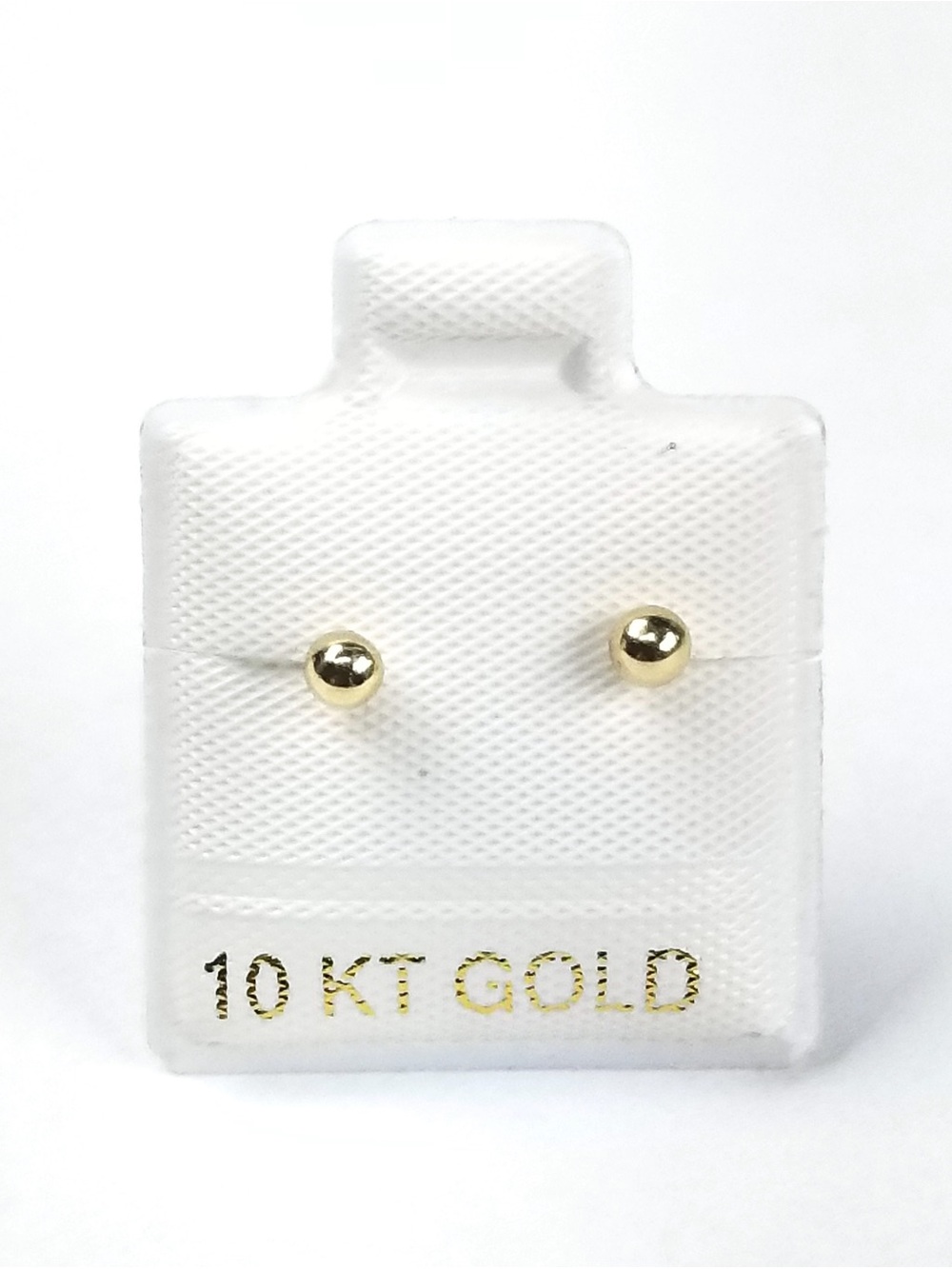 10K Gold Ball Stud Earrings Small Round  Screw Back Broquel Dormilonas 3mm